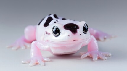 Wall Mural - Close-up of a pink and black frog.