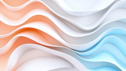 Wall Mural - Abstract background with wavy pastel colored lines.