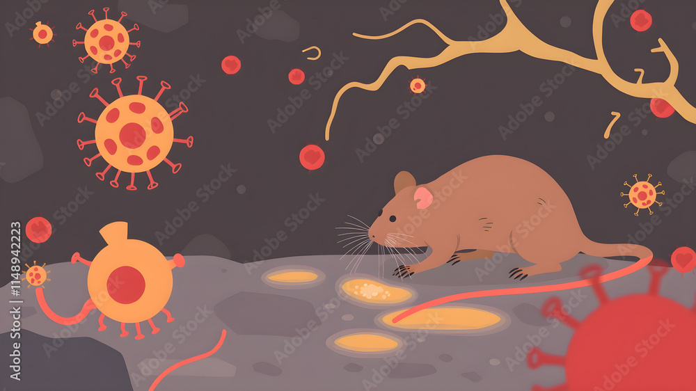 Stock-Illustration „Leptospirosis. A bacterial disease spread through ...
