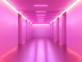 Poster - Pink lit hallway