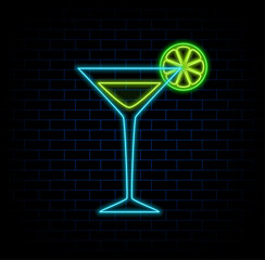 Wall Mural - Summer Cocktail Party Neon Signs Style Text Vector