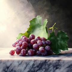 Wall Mural - Grapes on Marble Table