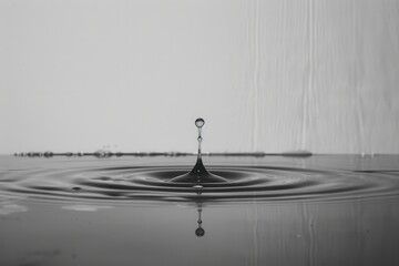 Poster - Ripples created by a falling droplet in a darkened indoor space during a quiet moment of reflection