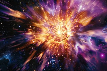 Aufkleber - Stunning cosmic explosion in colorful nebula revealing the beauty and chaos of the universe