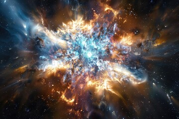 Aufkleber - Stunning cosmic explosion in colorful nebula revealing the beauty and chaos of the universe