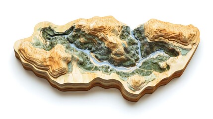 topographic map isolated on white background