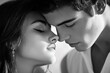 © StockUp - A striking black and white image of a couple's intimate moment.