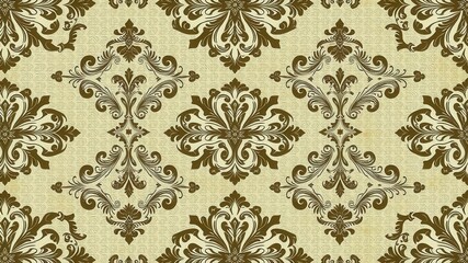 Wall Mural - Elegant and intricate damask pattern design with seamless repeat for luxurious wallpaper, seamless, interior design, textile