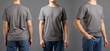 © New Africa - Man in grey t-shirt, closeup. Collage of photos on grey background. Mockup for design