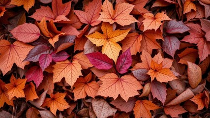 Wall Mural - Dry orange metallic leaves arranged in a beautiful pattern on a vibrant violet background, nature, leaves, autumn