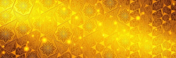 Wall Mural - Abstract geometric pattern with shiny golden elements, modern, golden, luxury