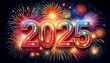 © backstock - Happy New Year 2025: Festive Fireworks Celebration, Sparkling Lights and Bright Colors for a Joyful Holiday Season
