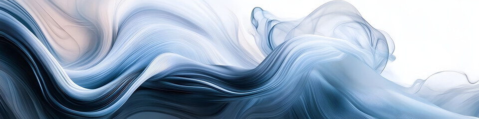Wall Mural - create a linkedin cover image with abstract, flowing lines in soft blue and grey tones, representing