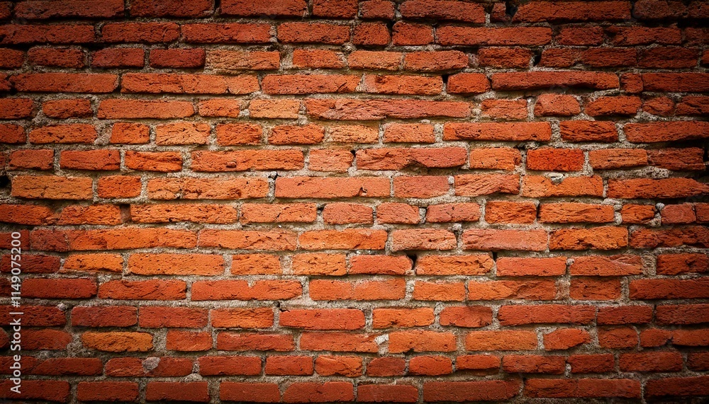 Rustic brick wall background, weathered surface, textured pattern, aged ...
