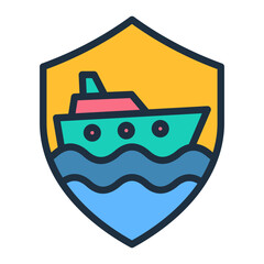 Wall Mural - Boat Insurance Icon