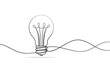 © kansak01 - Continuous Line Light Bulb Drawing: Low Light Hand Drawn Doodle Art