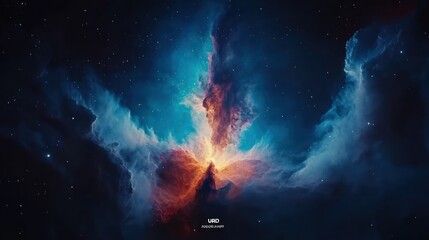 Wall Mural - vivid nebula with vibrant colors in space.