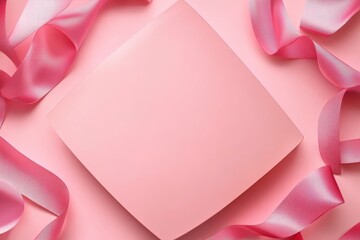 Wall Mural - An elegant pink frame designed to showcase your favorite photos.