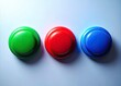 © kansak01 - Minimalist 3D Buttons: Red, Blue, Green - Abstract Geometric Design Photography