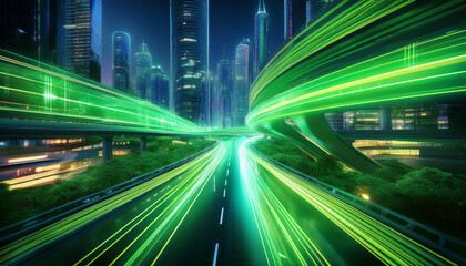 Wall Mural - abstract motion blur city