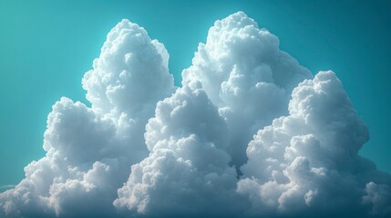 Wall Mural - Blue sky with soft focus white clouds, offering a tranquil atmosphere and ample copy space, perfect for showcasing text, logos, or promotional messages in a clean, airy layout.
