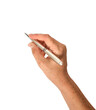 © Julia - Woman's hand holding pen writing isolated cutout on transparent