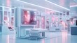 © PooHPiN365 - A computer monitor is on a white desk in a room with a neon pink glow. Generative AI
