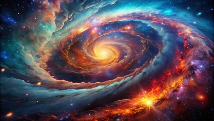 Wall Mural - macro cosmic whirl: celestial nebula dust & gas close-up