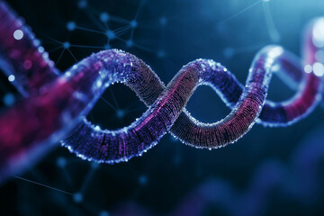 Wall Mural - blockchain concept data storage using dna sequences