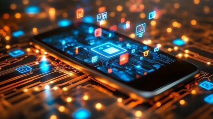 Data-driven mobile technology innovations digital environment concept