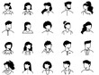 © Loka Design - set of avatar cartoon user profile image collection for UI mobile Male and female faces. Men and women portraits. Unknown or anonymous person outline stroke style notion illustrations vector