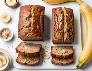 Wall Mural - banana bread with banana