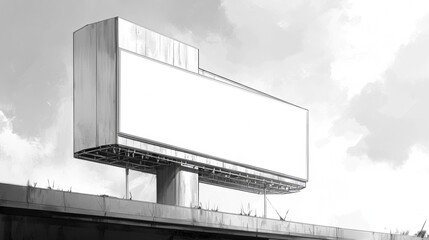 Leinwandbilder - Outdoor Billboard with Blank White Display