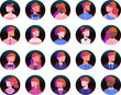 © Loka Design - set of avatar cartoon user profile image collection for UI mobile Male and female faces. Men and women portraits. Unknown or anonymous person gradient style illustrations vector group of people