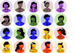 © Loka Design - set of avatar cartoon user profile image collection for UI mobile Male and female faces. Men and women portraits. Unknown or anonymous person outline stroke style illustrations vector group of people