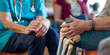 © Adnan - Nurse discussing prosthetics with patient in rehabilitation, Medical professional consulting patient with prosthetic model