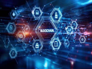 this visually captivating image illustrates the interconnectedness of blockchain technology, showcas