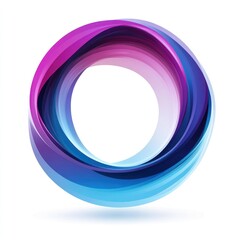 Sticker - Abstract swirling circle in vibrant purple, pink, and blue hues.