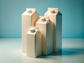 Sticker - minimalist milk carton strength: cartoon boxes power & utility stock photo