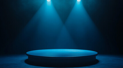 Wall Mural - Spotlight illumination on an empty stage in a dark venue. 