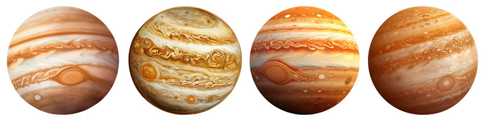 Astronomy Jupiter planet png cut out element set, transparent background