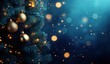 © yang - Abstract Blue Holiday Background with Scattered Lights and Text Space for Christmas, New Year Celebrations