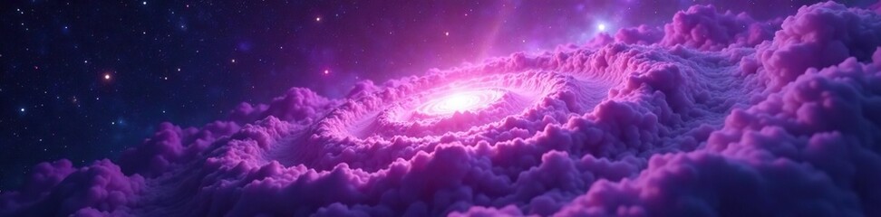 Wall Mural - swirling purple vortex in a distant nebula with wispy tendrils of cosmic fog, astronomy, space, nebu