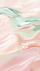 Wall Mural - A pink and green swirl of paint on a white background. The colors are vibrant and the brushstrokes are bold. Concept of movement and energy, as if the paint is flowing and dancing across the canvas