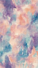 Wall Mural - A colorful painting with a purple and blue background and orange and pink strokes. The painting has a dreamy and whimsical feel to it