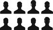 © Illustration Essenti - Set of men head silhouettes avatar, profile icons. Vector illustration