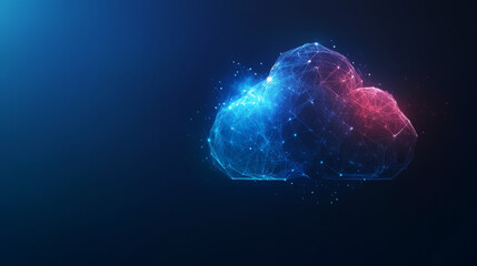 AI-integrated cloud computing system where advanced algorithms optimize data processing across a seamless cloud network