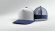 © artificial_azad! - Blue Trucker Hat Mockup Isolated on White Background for Custom Design Templates