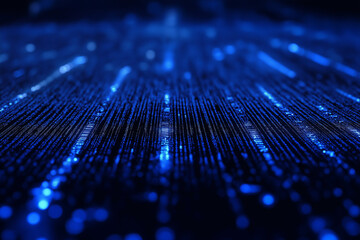 Wall Mural - digital encryption elegance, binary code matrix on dark blue canvas - a cybersecurity and cryptocurr