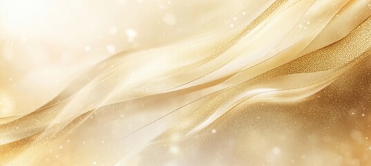 Poster - Flowing gold waves, soft lights, elegant texture, and sparkle.